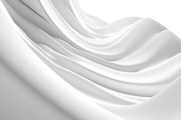 Poster - Abstract white flowing cloth with gentle curves pristine elegance and smooth texture