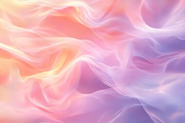 Poster - Abstract waves of light pink orange and purple create a soft and dreamy background