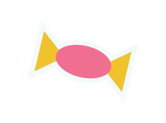 Wall Mural - Bold brutalist candy element sticker. Playful sweet element with abstract shape. Minimal design, Y2K aesthetic, ideal for retro projects or fun graphics.