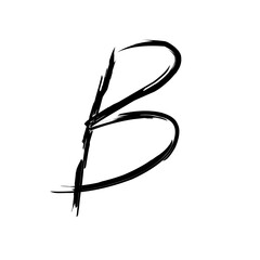 Leinwandbilder - The letter B is written in a very stylized way