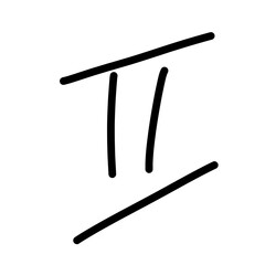 Leinwandbilder - A black and white drawing of the number 2