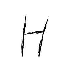 Leinwandbilder - The letter H is drawn in a messy, chaotic style