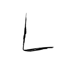 Leinwandbilder - The letter L is drawn in a messy, jagged style