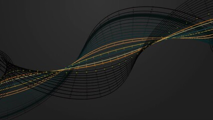 Poster - Fantastic video animation with stripe wave object in slow motion, 4096x2304 loop 4K