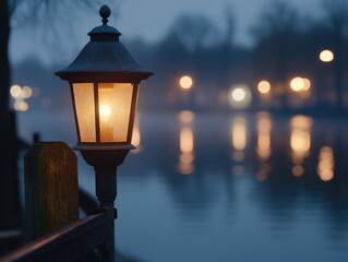 Wall Mural - Street Light by Water