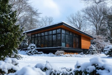 Wall Mural - snow-covered house
