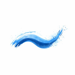 Poster - A vibrant blue watercolor brush stroke, perfect for illustrating creativity and artistic expression in design projects.