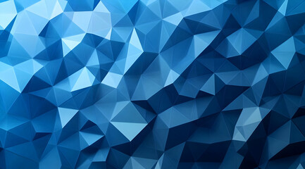 Poster - A dynamic blue abstract background featuring layered triangular shapes, perfect for modern designs and digital projects.