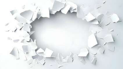 Poster - A dynamic white backdrop featuring a shattered paper effect, ideal for creative projects, presentations, and digital designs.