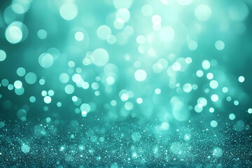 Poster - A mesmerizing blend of teal bokeh lights creates a dreamy atmosphere, perfect for backgrounds, overlays, and creative projects.