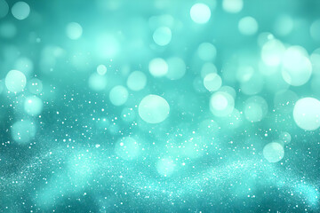 Poster - A mesmerizing turquoise background with soft bokeh effects, perfect for adding elegance to your creative projects.