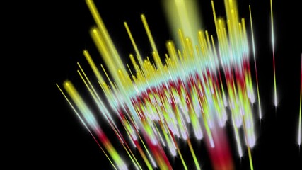 Poster - Futuristic video animation with glowing stripe objects in slow motion, 4096x2304 loop 4K