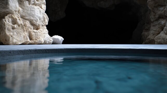 Cave pool tranquil setting