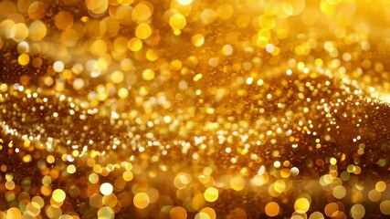 Poster - golden bokeh lights warm and shimmering background for festive celebrations, creating sparkle of ele