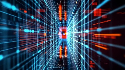 Abstract Digital Data Stream: Futuristic Technology Visual Background Loop Animation