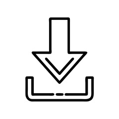 Fototapete - Download Icon - Outline Style