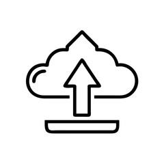Aufkleber - Cloud Upload Icon - Outline Style