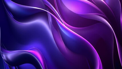Poster - abstract waves of purple and blue fluid motion, smooth curves, and gradients create dynamic design t