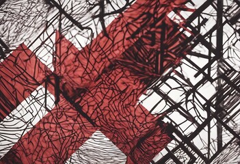 Poster - concept art dark background wallpaper red black geometric design lines texture satin surface smooth smoke curve inferno clothing pattern material fire orange clothes linen burn textile artistic soft