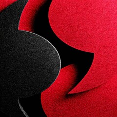 Aufkleber - Abstract Texture: A Red and Black Geometric Pattern, An Intriguing Interplay of Color and Form on Dark Background.