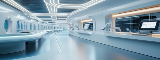 Poster - Futuristic Laboratory Interior with Sleek Design and High-Tech Equipment
