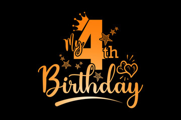 Leinwandbilder - my 4th birthday - file contains a high-quality digital vector artwork, created with precision and detail, fully editable in Adobe Illustrator.