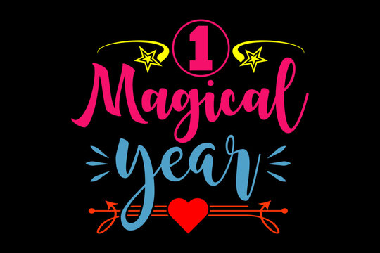 One magical year - file contains a high-quality digital vector artwork, created with precision and detail, fully editable in Adobe Illustrator.