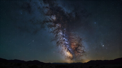astrophotography of milky way with clear galactic dust and stars