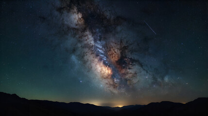 Wall Mural - Milky Way Arc Stretching Across Night Sky in Remote Desert