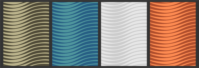 Poster - Abstract Pattern Texture Curved Lines with Retro Style. Abstract wavy lines background