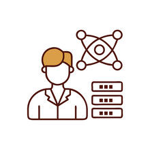 Data Scientist Icon Analyzing Server Information For Machine Learning Project