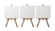 © ANZ studio - Three blank canvas easels, ready for art