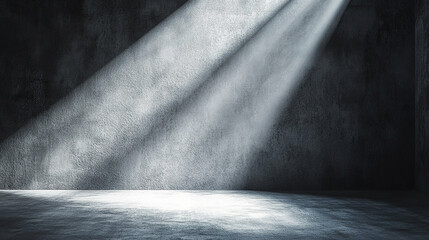 Wall Mural - Light beam falling across blank wall, diagonal shadow
