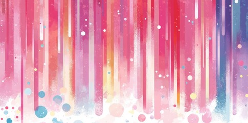 Poster - A colorful background with pink and blue stripes and white dots.  pattern design suitable for wall art prints or wallpaper murals concept.