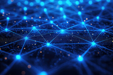 Poster - Abstract representation of a global network, showcasing interconnected nodes and data flow.