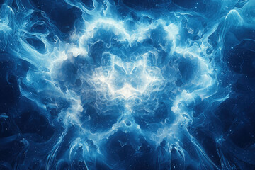 Poster - Abstract cosmic nebula, swirling blue and white energy, ethereal and dreamy.