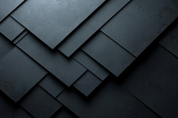 Poster - Abstract dark gray geometric pattern of overlapping squares creating a textured, modern background.
