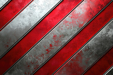 Poster - Diagonal stripes of red and weathered gray metal create a striking, textured background.