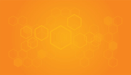 Poster - Hexagon bee hive design background. abstract honeycombs with hexagon on dark orange background, bee hive background