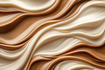 Poster - Swirling creamy beige and brown textures create a luxurious and elegant abstract background.