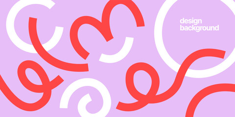 Wall Mural - background with wavy colored shapes. vector squiggles lines for flyer, poster, cover or banner.