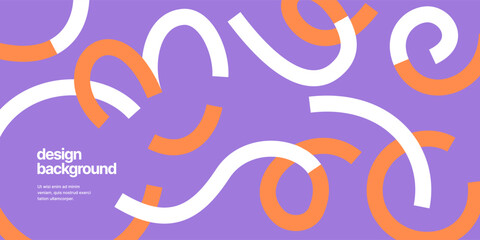 Wall Mural - background with wavy colored shapes. vector squiggles lines for flyer, poster, cover or banner.