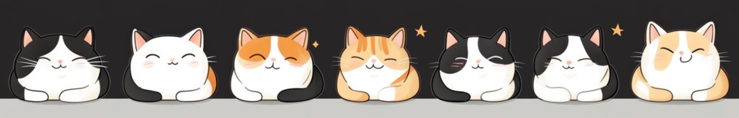 This abstract circular illustration showcases a cute tabby cat lounging on the moon, functioning as an emblem and logo, with a cut-out design
