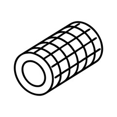 Poster - Isometric cylinder outline vector illustration for graphic design and technical drawing needs of engineers