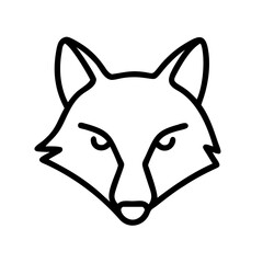 Poster - Fox head vector illustration outline drawing for logo design animal graphic art and wildlife icon project