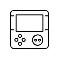 Fototapete - Retro handheld gaming console vector illustration for vintage game enthusiasts and designers with outline style