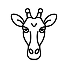 Poster - Giraffe head outline drawing vector illustration african animal wildlife zoo safari simple minimalist design