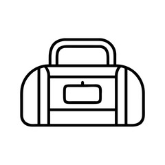 Poster - Outline duffel bag vector icon illustration for travel gym and sports equipment and accessories design