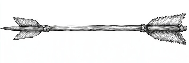 A image clipart of a hand-painted arrow created with an ink brush is set against a transparent background