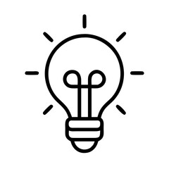 Poster - Lightbulb icon vector illustration of idea concept creative thinking innovation solution and inspiration 100